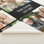 Custom 9 Foto Collage Black Sherpadecke (3/4)