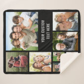 Custom 9 Foto Collage Black Sherpadecke (Vorderseite (Horizontal))