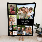 Custom 9 Foto Collage Black Sherpadecke