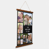 Custom 9 Foto Collage Black Wandteppich Mit Holzrahmen (Gewinkelt)