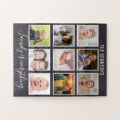 Custom 9 Foto Collage Family Chalkboard Puzzle (Horizontal)