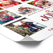 Custom 9 Foto Collage Frohe Weihnachten Poster (Ecke)