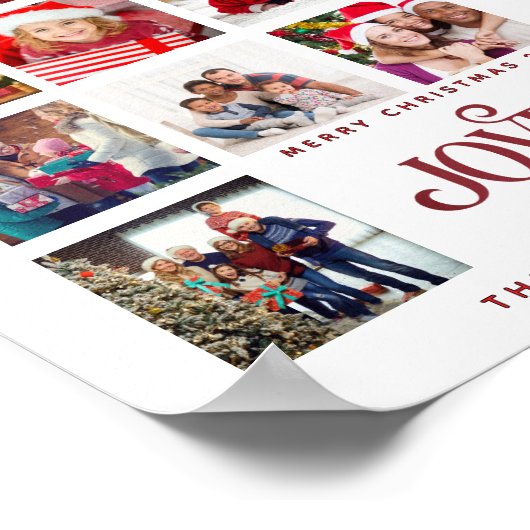 Custom 9 Foto Collage Frohe Weihnachten Poster (Ecke)