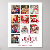 Custom 9 Foto Collage Frohe Weihnachten Poster (Vorne)
