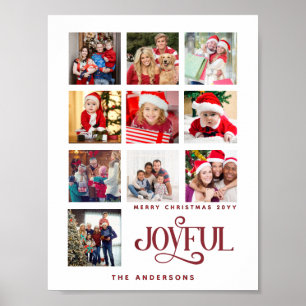 Custom 9 Foto Collage Frohe Weihnachten Poster