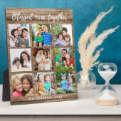 Custom 9 Foto Collage gesegnete Familien Quote Hol Fotoplatte (Seite)