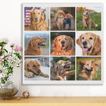 Custom 9 Foto Collage Personalisiert Hund für Haus Künstlicher Leinwanddruck<br><div class="desc">Feiern Sie Ihren besten Freund mit einem benutzerdefinierten Foto Collage Leinwand gedruckt. Egal ob Sie einen neuen Welpen haben, oder um sich jedes Jahr die besonderen Momente zu merken, jedes Tier verdient eine personalisierte Foto Leinwand ! Unsere Hund-Foto-Leinwand hat 9 Fotos, einfache Monogramm-Namen zu personalisieren .Siehe 'Personalize this template', um...</div>