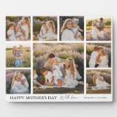 Custom 9 Foto Grid Happy Mother Day Keepake Fotoplatte (Vorderseite)