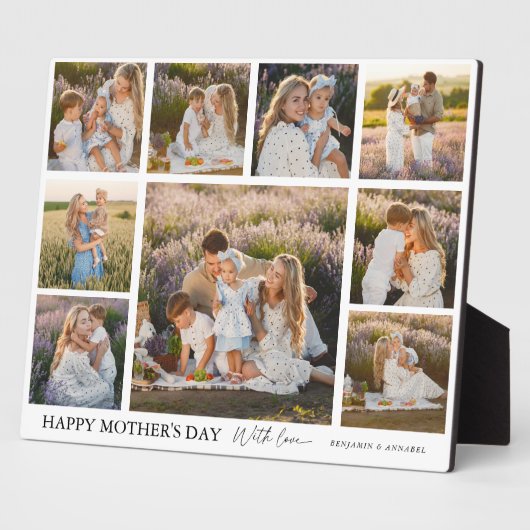 Custom 9 Foto Grid Happy Mother Day Keepake Fotoplatte (Seite)