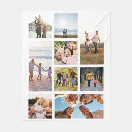 Custom 9 FotoCollage Fleecedecke (Vorderseite)