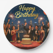 Custom 9" Round Birthday Dinner Teller (Vorderseite)