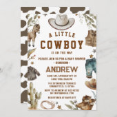Custom a kleinen Cowboy-Dusche Einladung (Vorne/Hinten)