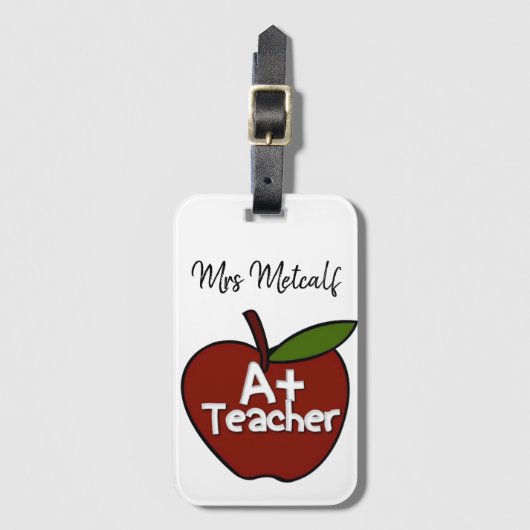 Custom A+ Teacher Gepäckanhänger (Vorderseite Vertikal)