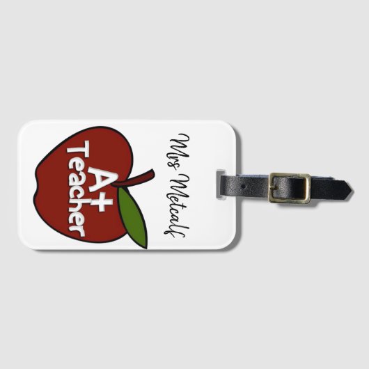 Custom A+ Teacher Gepäckanhänger (Vorderseite (Horizontal))