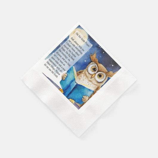 Custom AA Prayer Napkin | Sober Owl Big Book Serviette (Ecke)