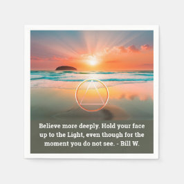 Custom AA Prayer Napkin | Sunrise Beach Symbol Serviette
