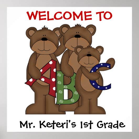 Custom ABC Bears School Welcome Poster (Vorne)