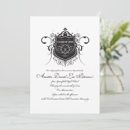 Custom Abschluss Ankündigung für Austin P. (Stehend Vorderseite)