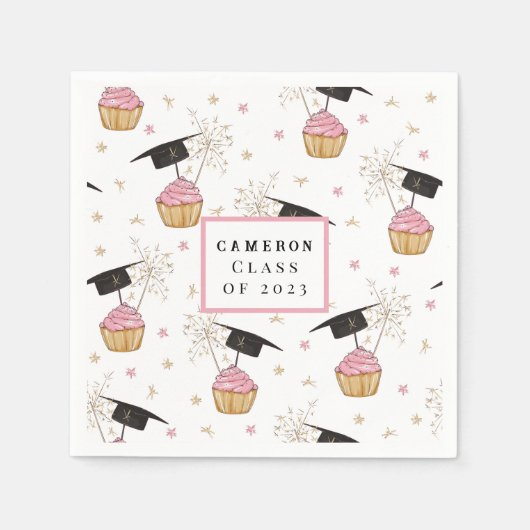 Custom Abschluss Class of Cupcake Serviette (Vorderseite)