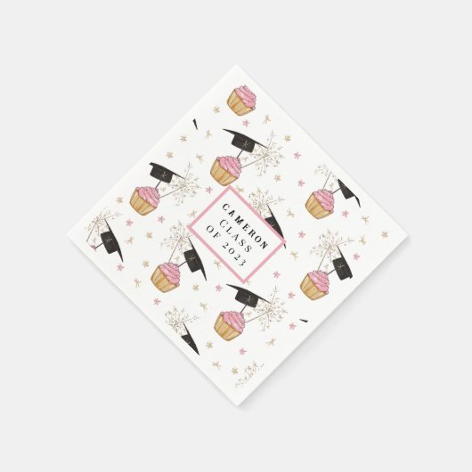 Custom Abschluss Class of Cupcake Serviette (Ecke)