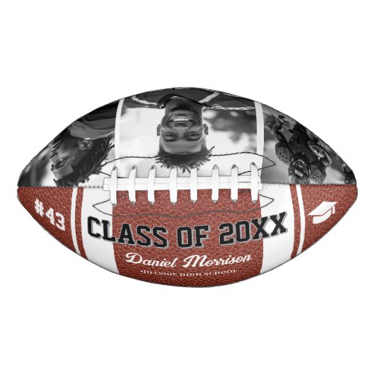 Custom Abschluss Class of Senior 3 Foto Football (Vorderseite)
