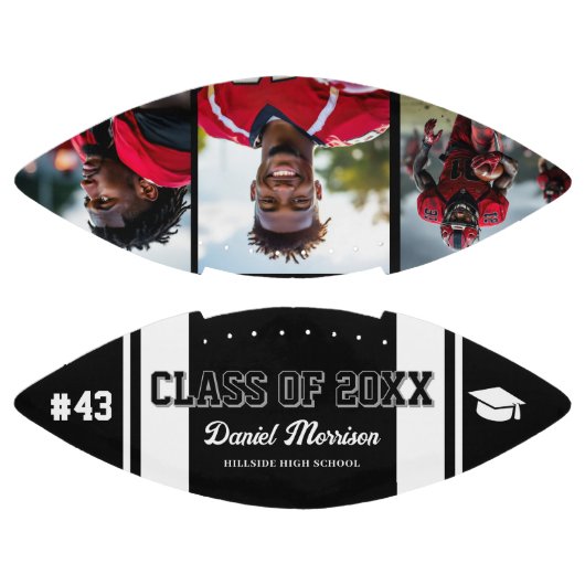 Custom Abschluss Class of Senior 3 Foto Football (Paneele)