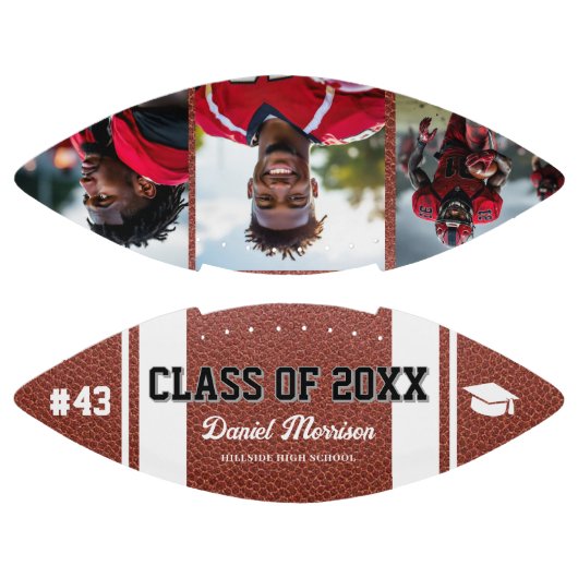 Custom Abschluss Class of Senior 3 Foto Football (Paneele)