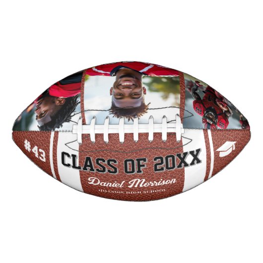 Custom Abschluss Class of Senior 3 Foto Football (Vorderseite)