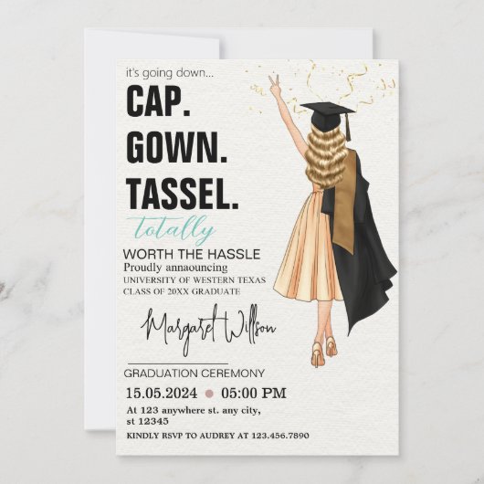 Custom Abschluss Einladung (Vorderseite)