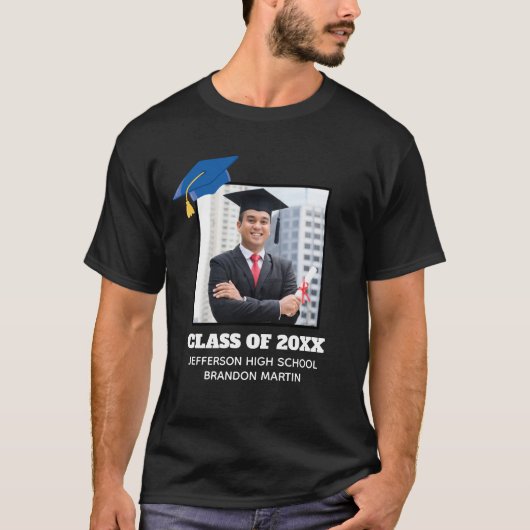 Custom Abschluss Foto 2025 Graduate Proud Parent T-Shirt (Vorderseite)