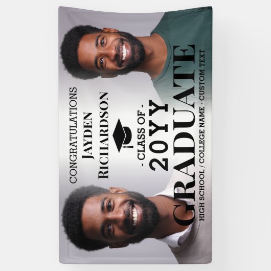 Custom Abschluss Foto Collage Grad Glückwunsch Banner (Vertikal)