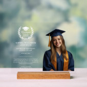 Custom Abschluss Foto Laurel Wreath Acrylschild (Neutral)