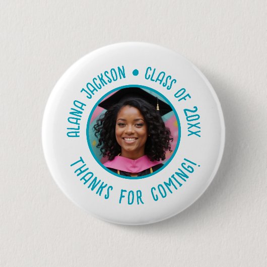 Custom Abschluss Foto Vielen Dank Button (Vorderseite)