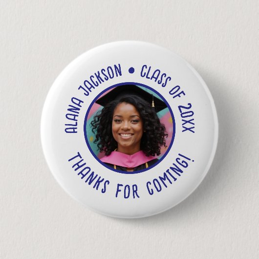 Custom Abschluss Foto Vielen Dank Button (Vorderseite)