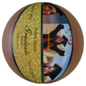 Custom Abschluss Fotos Gold Name Basketball (Vertikal)