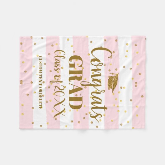 Custom Abschluss Glückwunsch Grad Klasse von 20XX  Fleecedecke (Vorderseite (Horizontal))