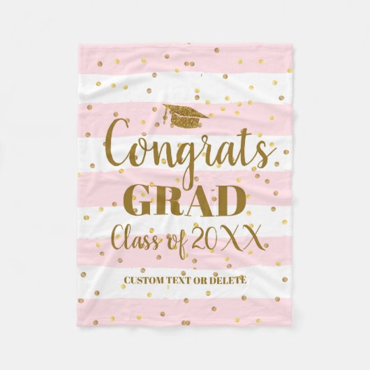 Custom Abschluss Glückwunsch Grad Klasse von 20XX  Fleecedecke (Vorderseite)