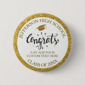 Custom Abschluss Glückwunschs Grad Gold Klasse von Button (Vorderseite)