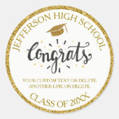 Custom Abschluss Glückwunschs Grad Gold Klasse von Runder Aufkleber (Vorderseite)