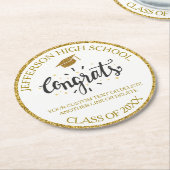 Custom Abschluss Glückwunschs Grad Gold Klasse von Runder Pappuntersetzer (Angewinkelt)