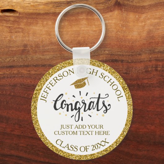 Custom Abschluss Glückwunschs Grad Gold Klasse von Schlüsselanhänger (Vorderseite)