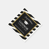 Custom Abschluss Gold Glitzer Graduation Party Serviette (Ecke)