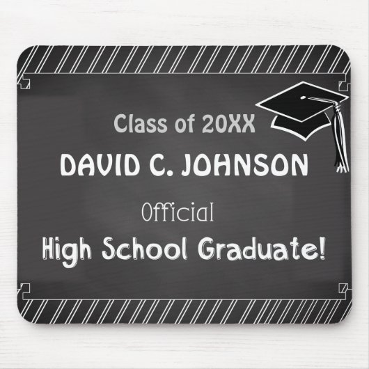 Custom Abschluss Herzlichen Glückwunsch Chalkboard Mousepad (Vorne)