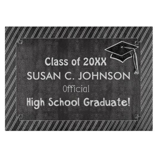 Custom Abschluss Herzlichen Glückwunsch Chalkboard Schneidebrett (Vorderseite)