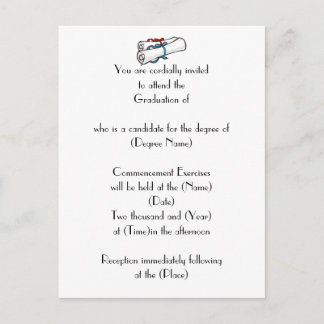 Custom Abschluss Invitation Diplomas Einladungspostkarte