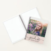 Custom Abschluss Modern Blush Script Foto Guest Notizblock (Innenseite)