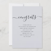 Custom Abschluss Modernes, elegantes Script-Foto Einladung (Rückseite)