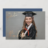 Custom Abschluss Vielen Dank Foto Cards Dankeskarte (Vorne/Hinten)