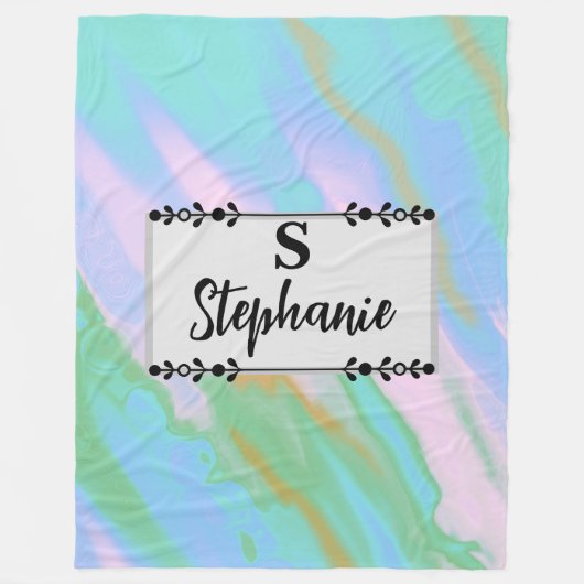 Custom Abstract Pastel Color Fluid Fleece Blanket (Vorderseite)