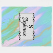 Custom Abstract Pastel Color Fluid Fleece Blanket (Vorderseite (Horizontal))